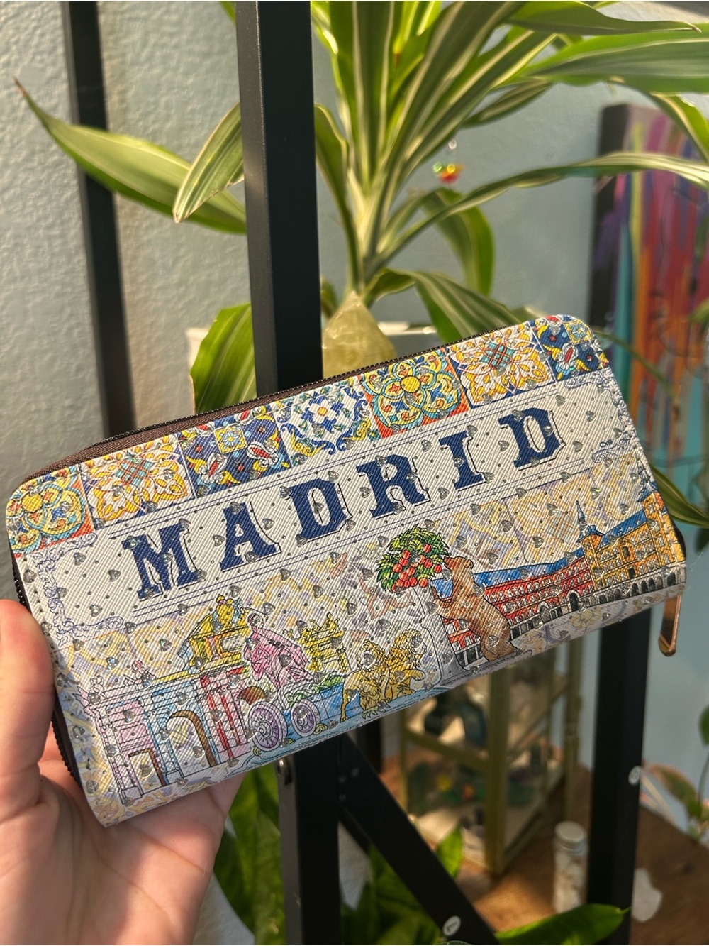 Madrid Mosaic Zip-Around Card & Key Holder Wallet - Multicolor Sparkle